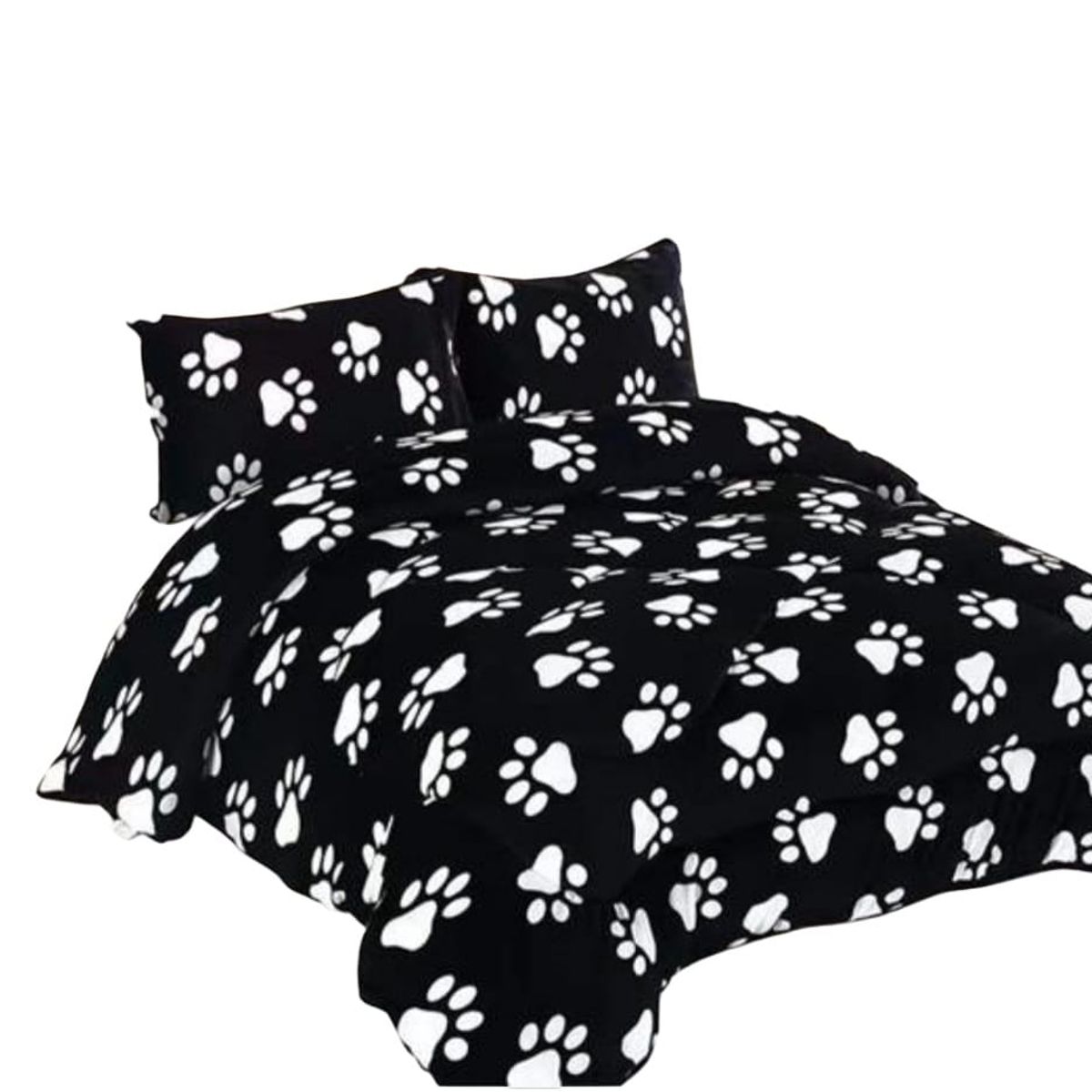 GENERICO - Cubrecama de Invierno Plush con Chiporro 2 Plaza Negro de Patas