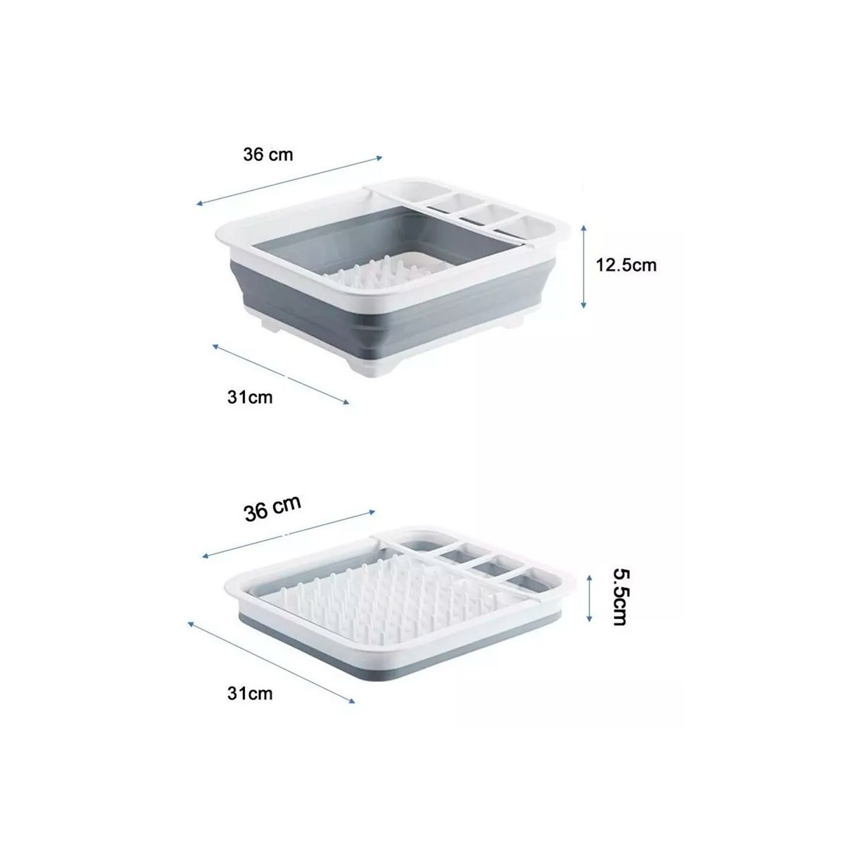 GENERICO - Estante Escurridor Seca Platos Organizador Plegable Gris