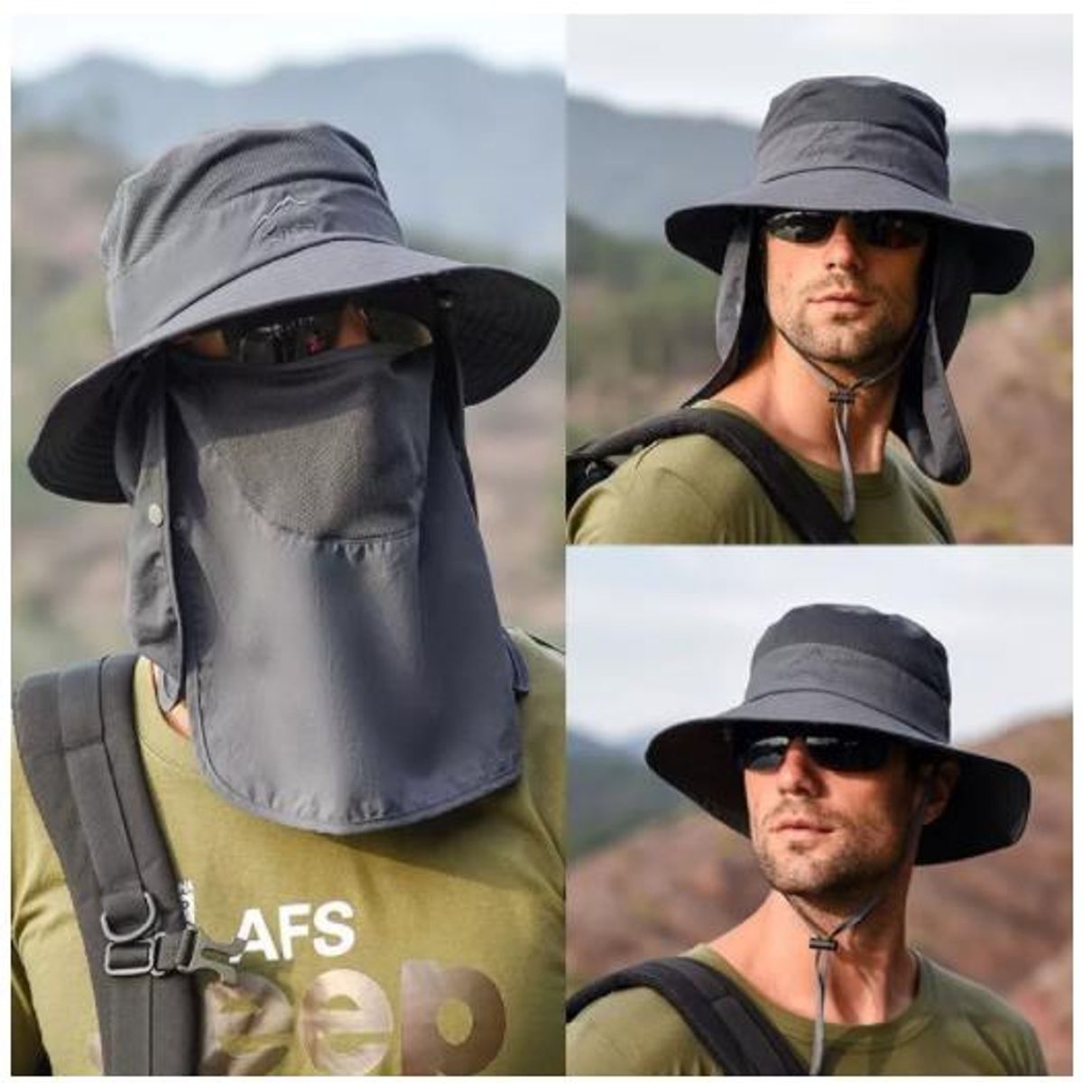 KUANGYE - Sombrero Para El Sol Gorra Con Protección Para Cuello Y Cara