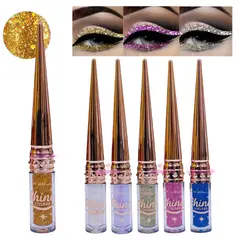 GENERICO - Delineador Ojos Glitter Líquido Brillo Pack 6