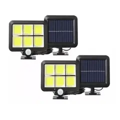GENERICO - X2 Foco Luz Con Panel Solar Sensor De Movimiento Exterior
