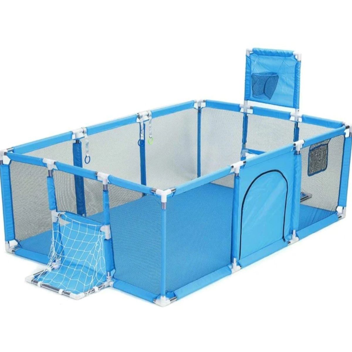 GENERICO - Corral de Seguridad Para Bebes Rectangular Celeste 180X122
