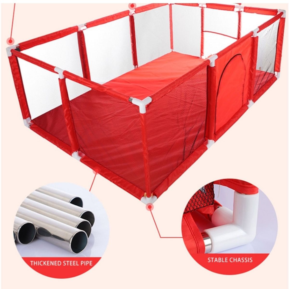 GENERICO - Corral de Seguridad Para Bebes Rectangular Celeste 180X122