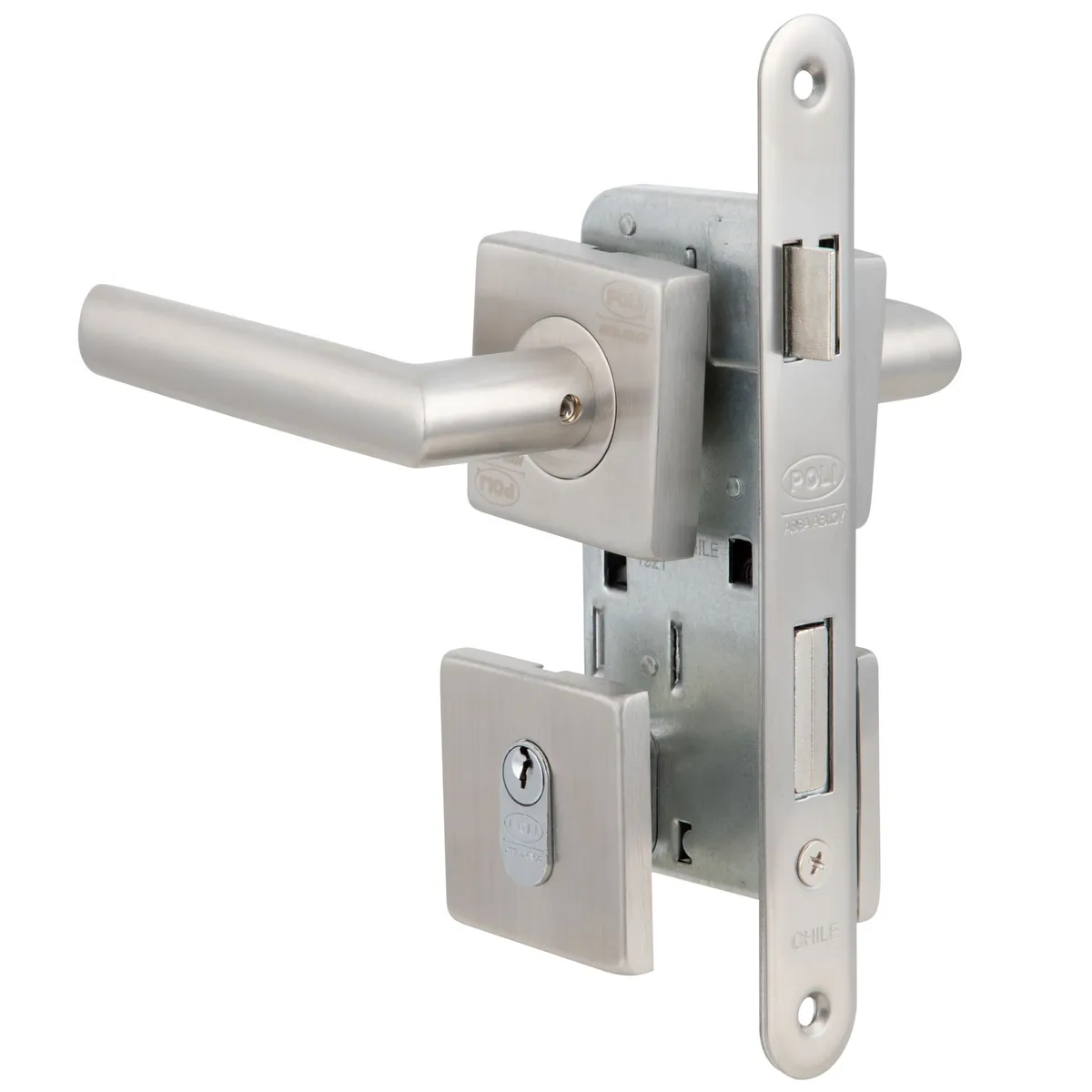 POLI - Cerradura Embutida Poli Piano B40 dormitorio Llave/Perilla