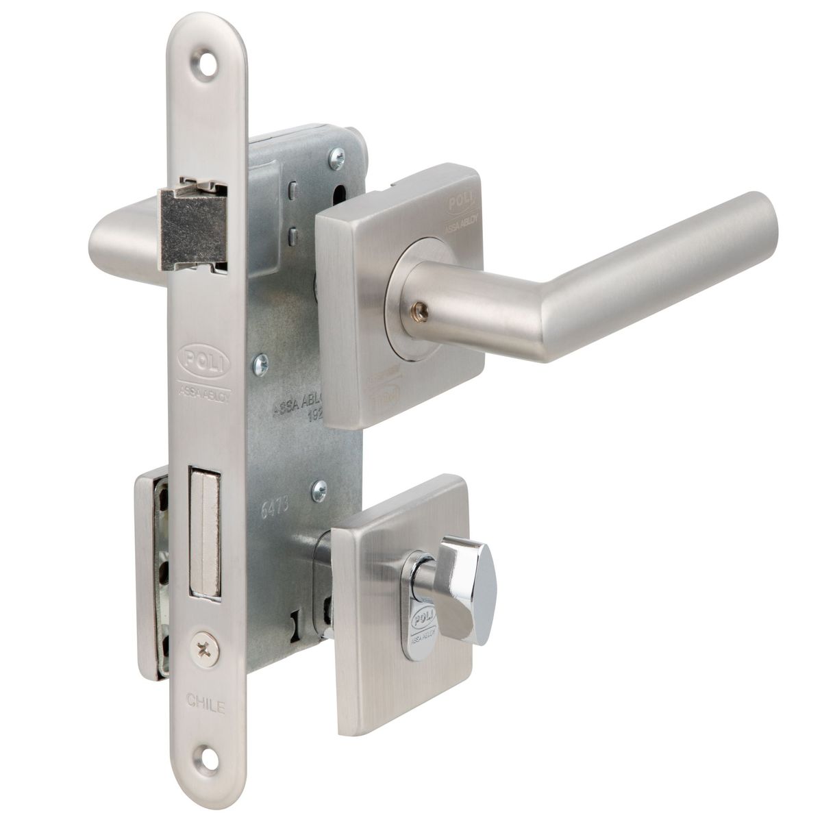 POLI - Cerradura Embutida Poli Piano B40 dormitorio Llave/Perilla