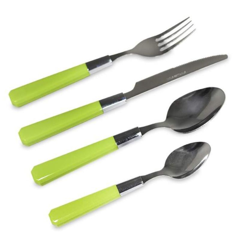 OEM - Set Cuchillería Apaisada Verde 24 Piezas