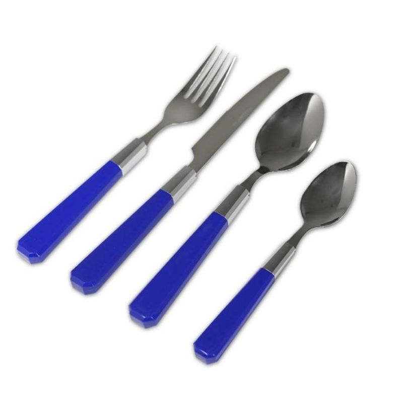 OEM - Set Cuchillería Apaisada Azul 24 Piezas