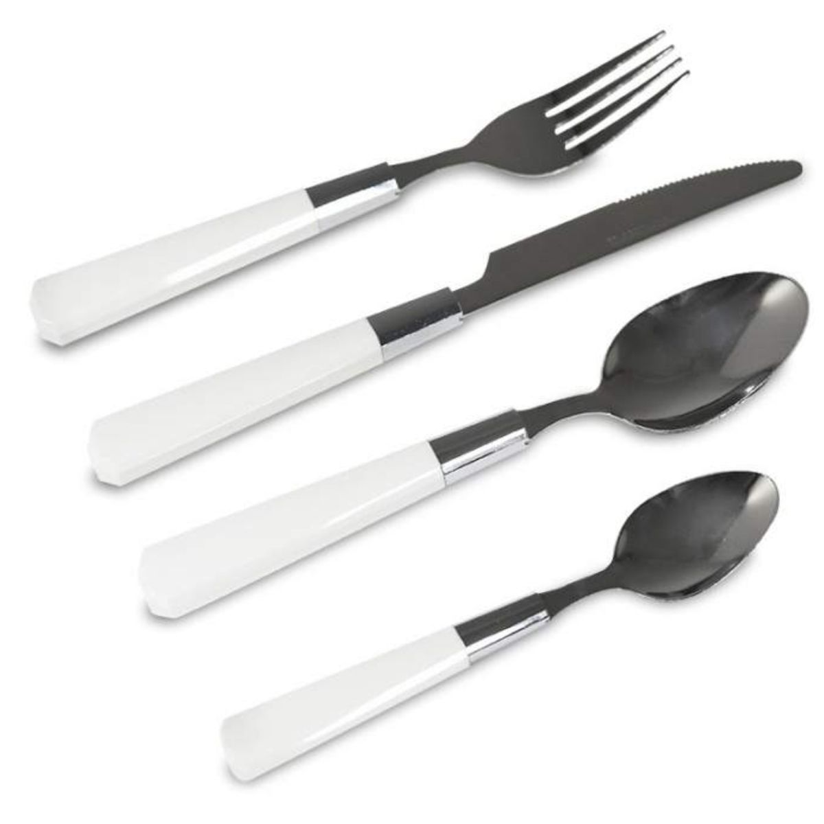 OEM - Set Cuchillería Apaisada Blanco 24 Piezas