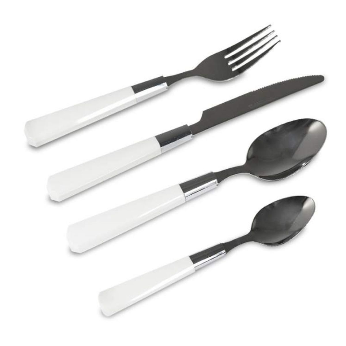 OEM - Set Cuchillería Apaisada Blanco 24 Piezas