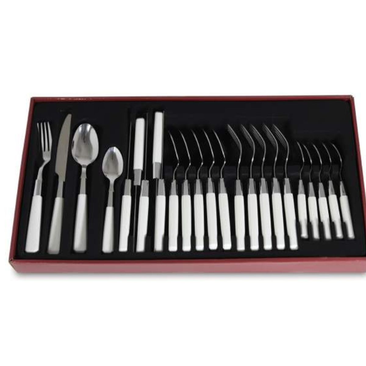 OEM - Set Cuchillería Apaisada Blanco 24 Piezas