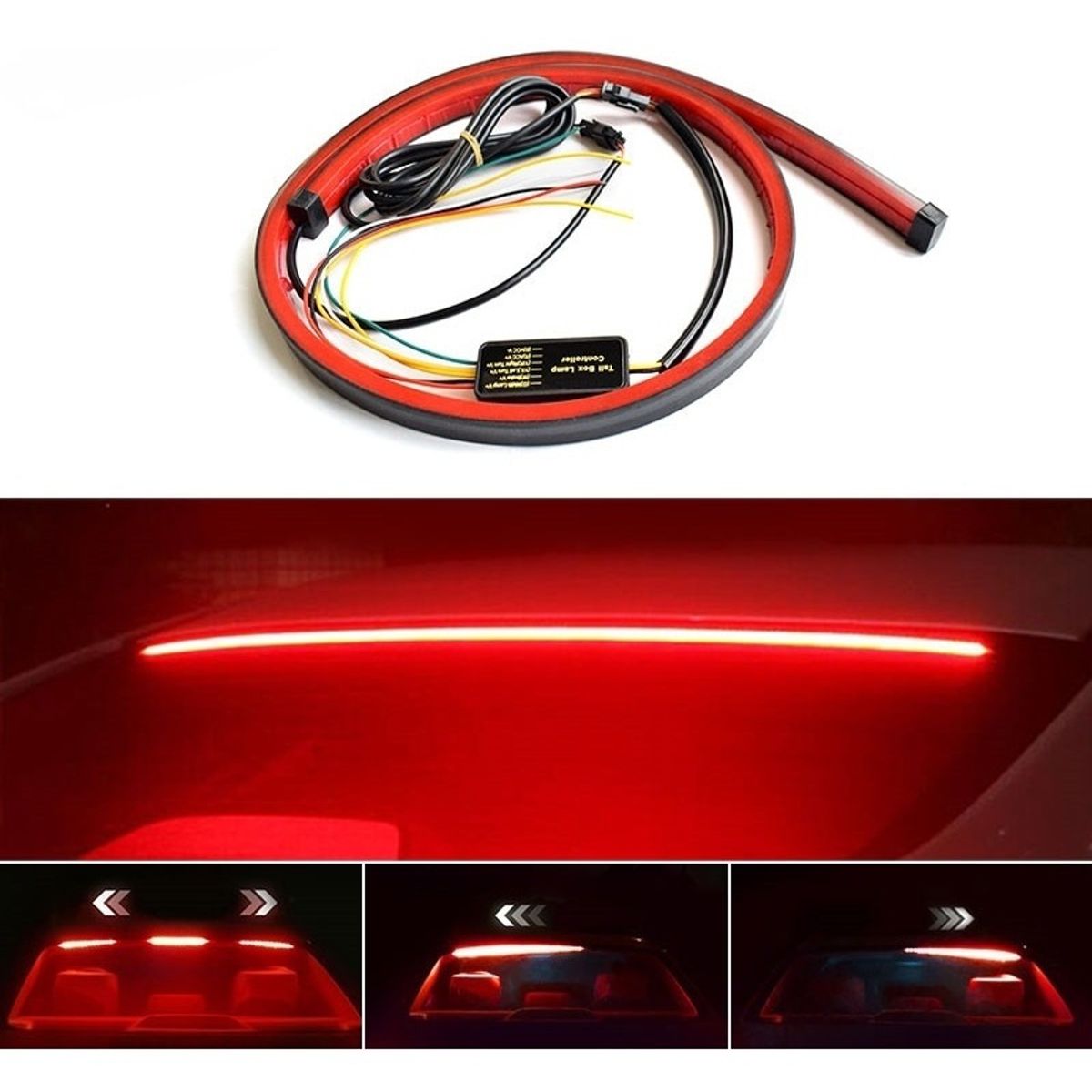 GENERICO - Tercera Luz Led Tira Freno Flexible 1 Metro Universal Auto