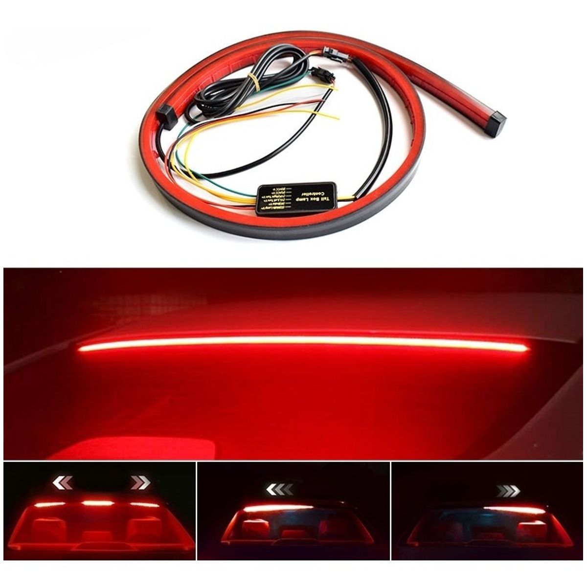 GENERICO - Tercera Luz Led Tira Freno Flexible 1 Metro Universal Auto