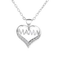 Collar Cadena Colgante Plata 925 Corazón Mamá Circones Joya Mujer
