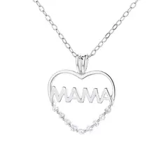 GENERICO - Collar Cadena Colgante Plata 925 Corazón Mamá Circones Joya Mujer