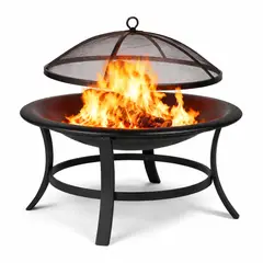 SPACE HOME - Brasero Vikingo de Leña Metálico Negro 76 cm para Exterior