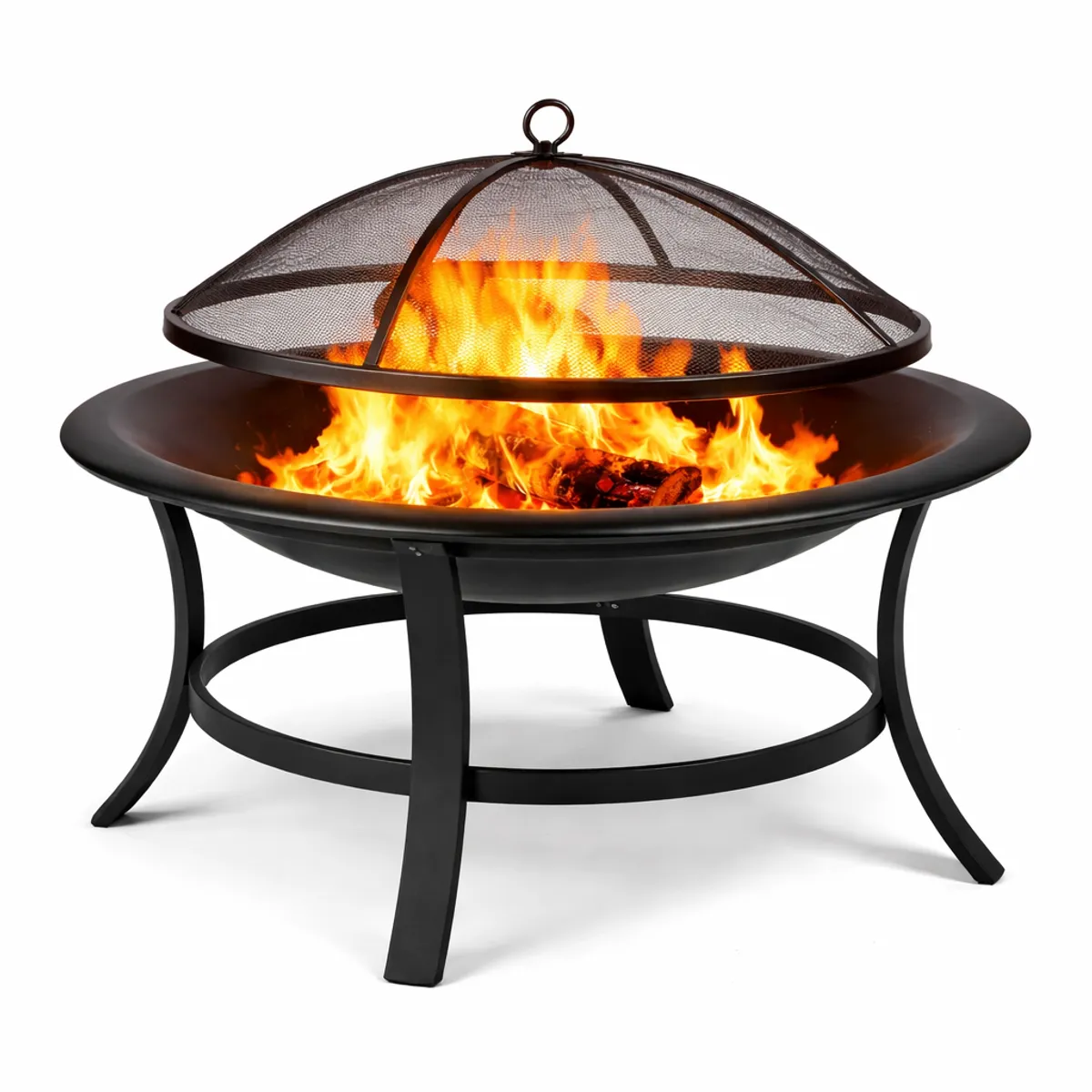 SPACE HOME - Brasero Vikingo de Leña Metálico Negro 76 cm para Exterior