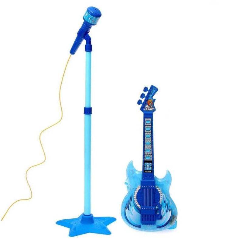 GENERICO - Juguete Guitarra Y Micrófono Musical Karaoke Azul Infantil