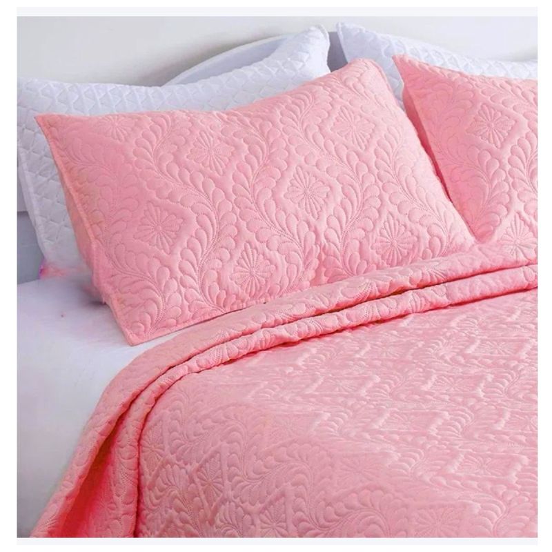 GENERICO - Cubrecama Espiga Rosa king 250 x 280
