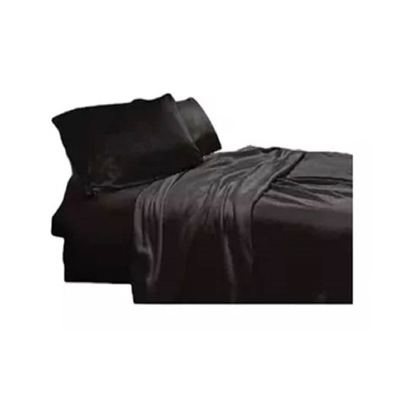 GENERICO - Set Juego Sabanas Polar Unicolor 2.5 Plazas Negro