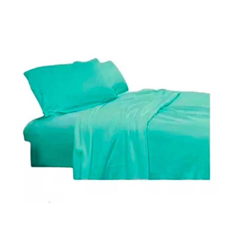GENERICO - Set Juego Sabanas Polar Unicolor 2.5 Plazas Turquesa