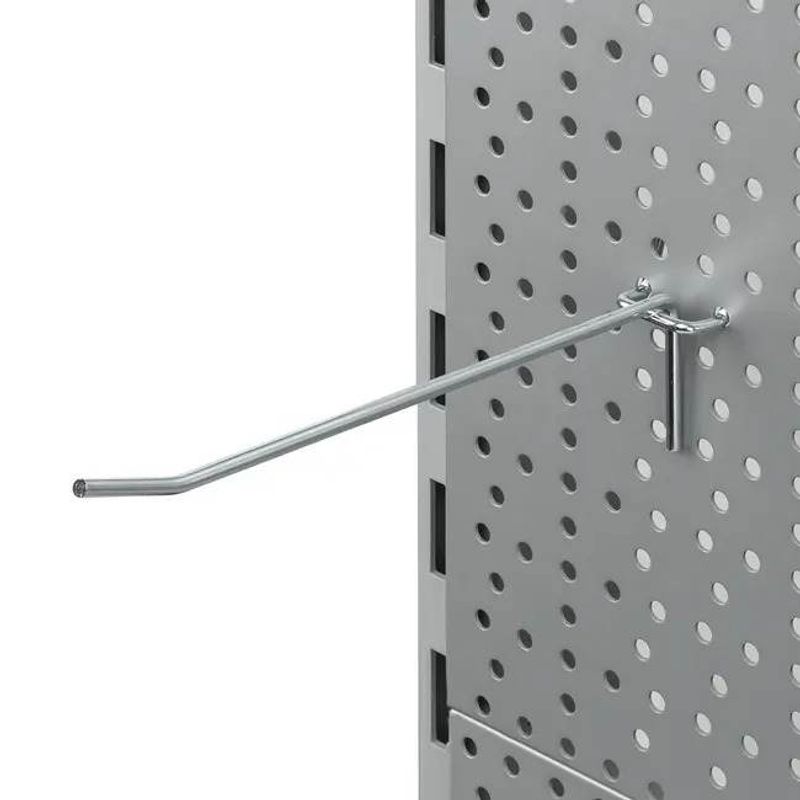GENERICO - Pack 50 Ganchos De Metal Para Panel Perforado 10cm