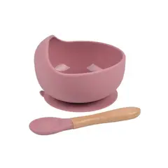 GENERICO - Plato de silicona y cuchara para bebé