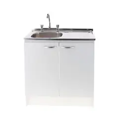 GENERICO - Kit Mueble Lavaplatos Grisgrifería 80x50 Sec Izqder Simple