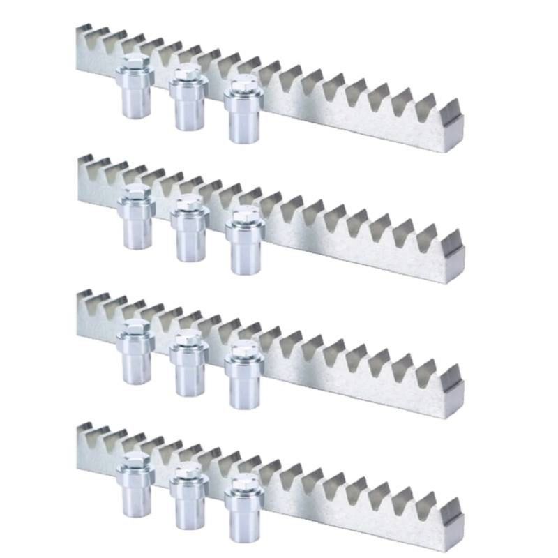 GENERICO - Pack de 4 Cremallera de Acero Para Portón Automático de 12mm