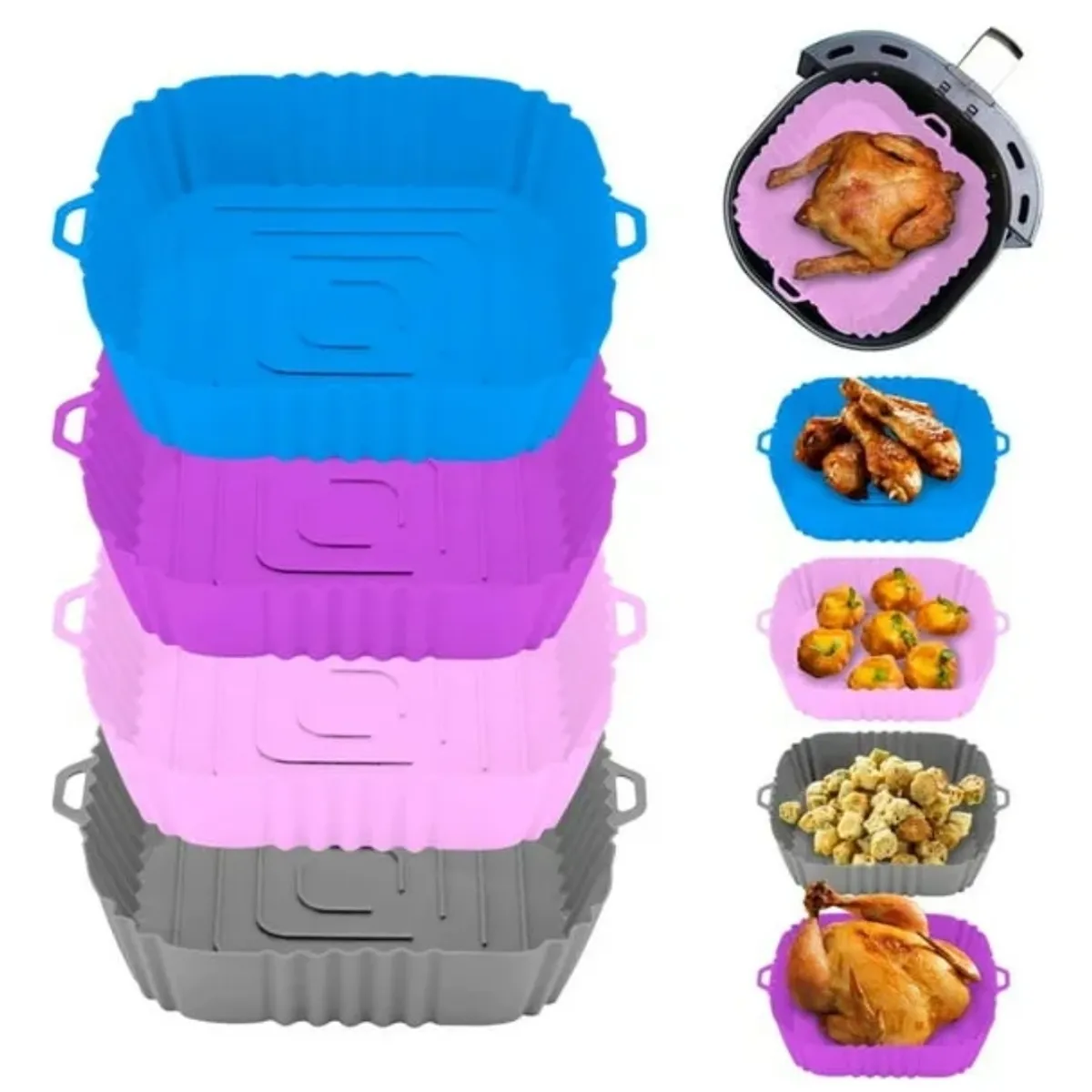 GENERICO - Bandeja de Silicona para Air Fryer Grande