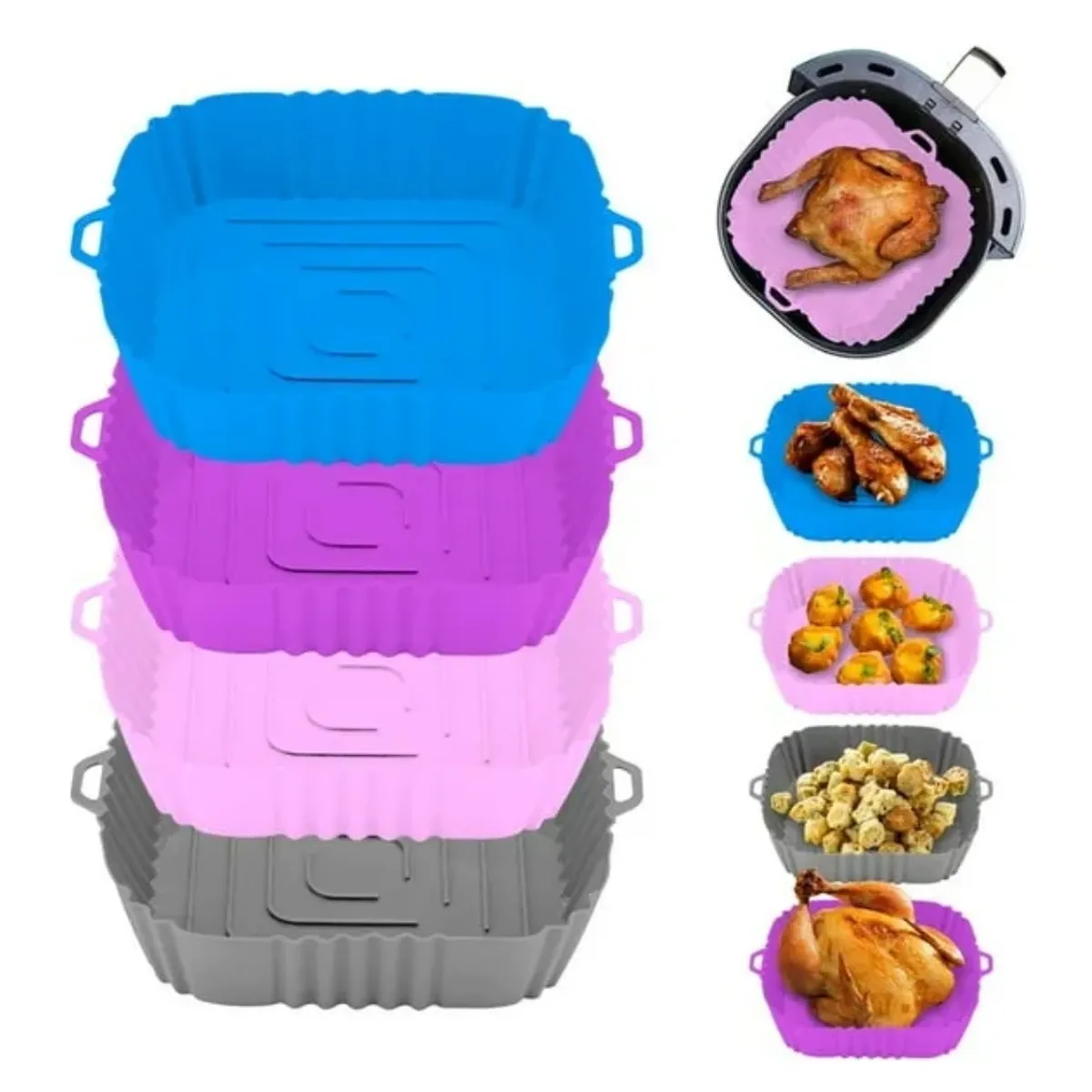 GENERICO - Bandeja de Silicona para Air Fryer Grande