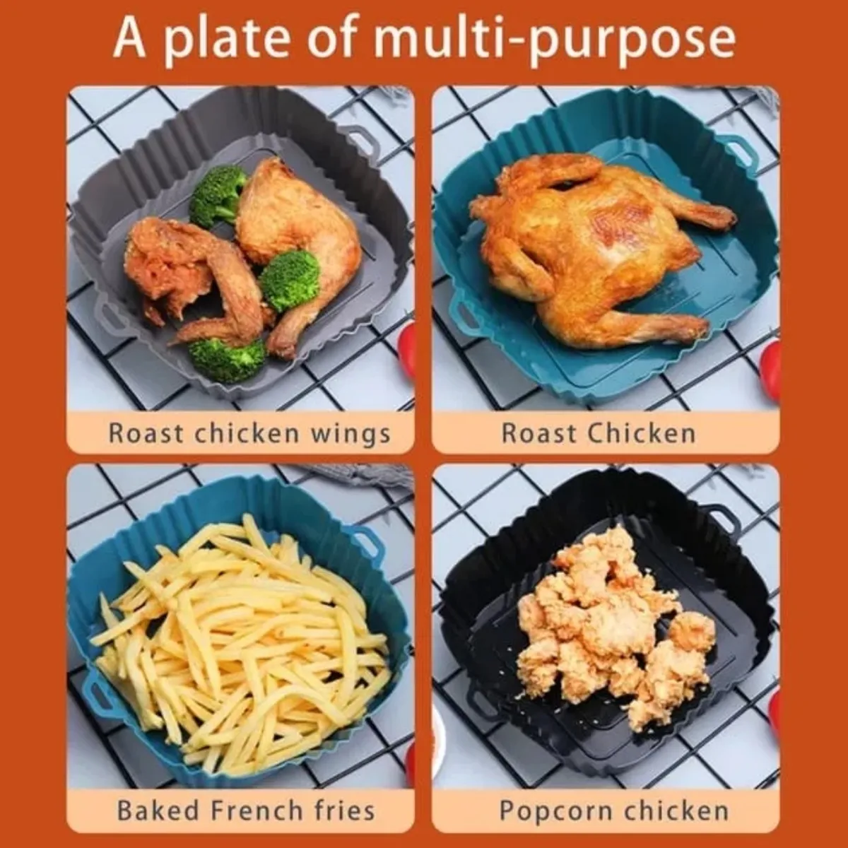 GENERICO - Bandeja de Silicona para Air Fryer Grande