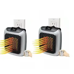 GENERICO - 2x Mini Calefactor Portátil Eléctrico Pared 800w Control Remoto