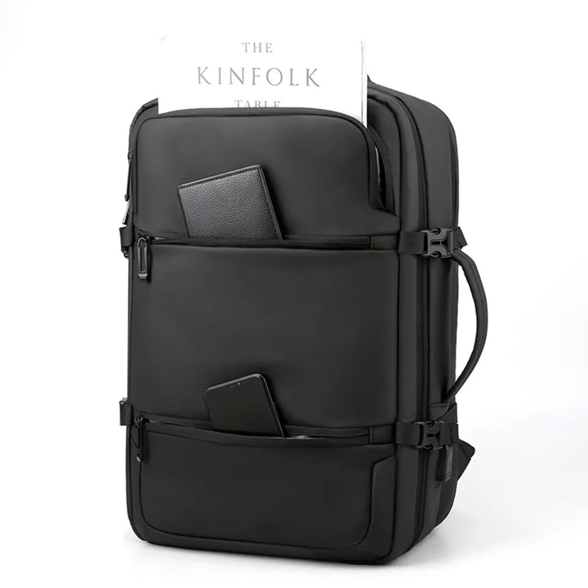 GENERICO - Mochila Multifuncional de Viaje impermeable con puerto USB 37 Litros