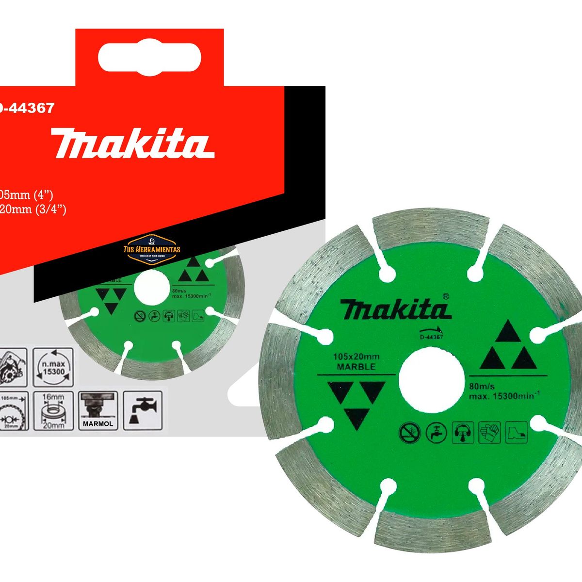 MAKITA - Disco Diamantado Corte Mármol 105x20mm Húmedo Makita D-44367