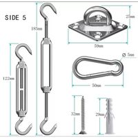Kit De Anclaje M5 Para Vela Sombreadora Toldo Malla Lona