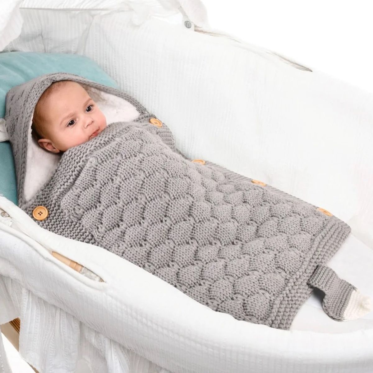 GENERICO - Saco  Manta de Dormir Tejido Chiporro Bebe Azul Oscuro…