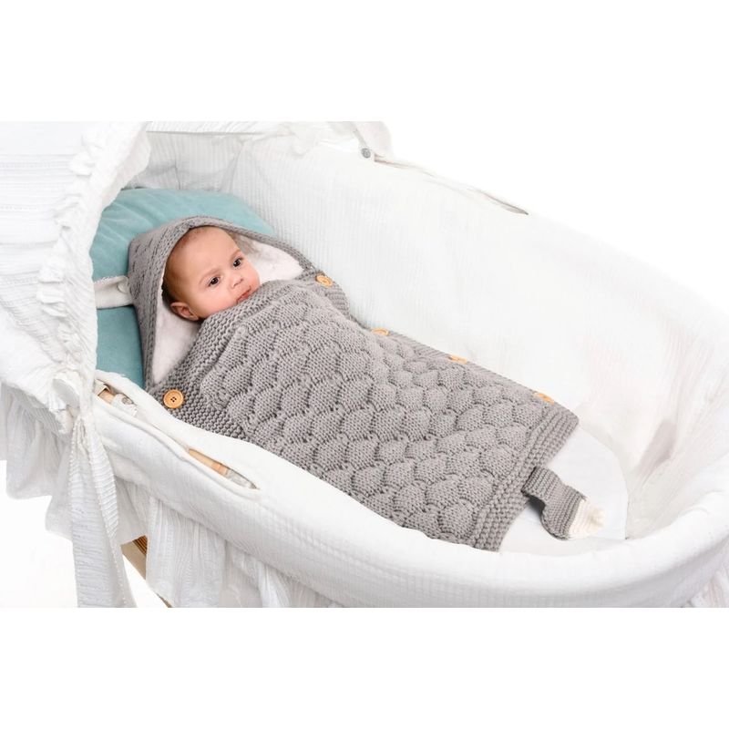 GENERICO - Saco  Manta de Dormir Tejido Chiporro Bebe Gris Oscuro…