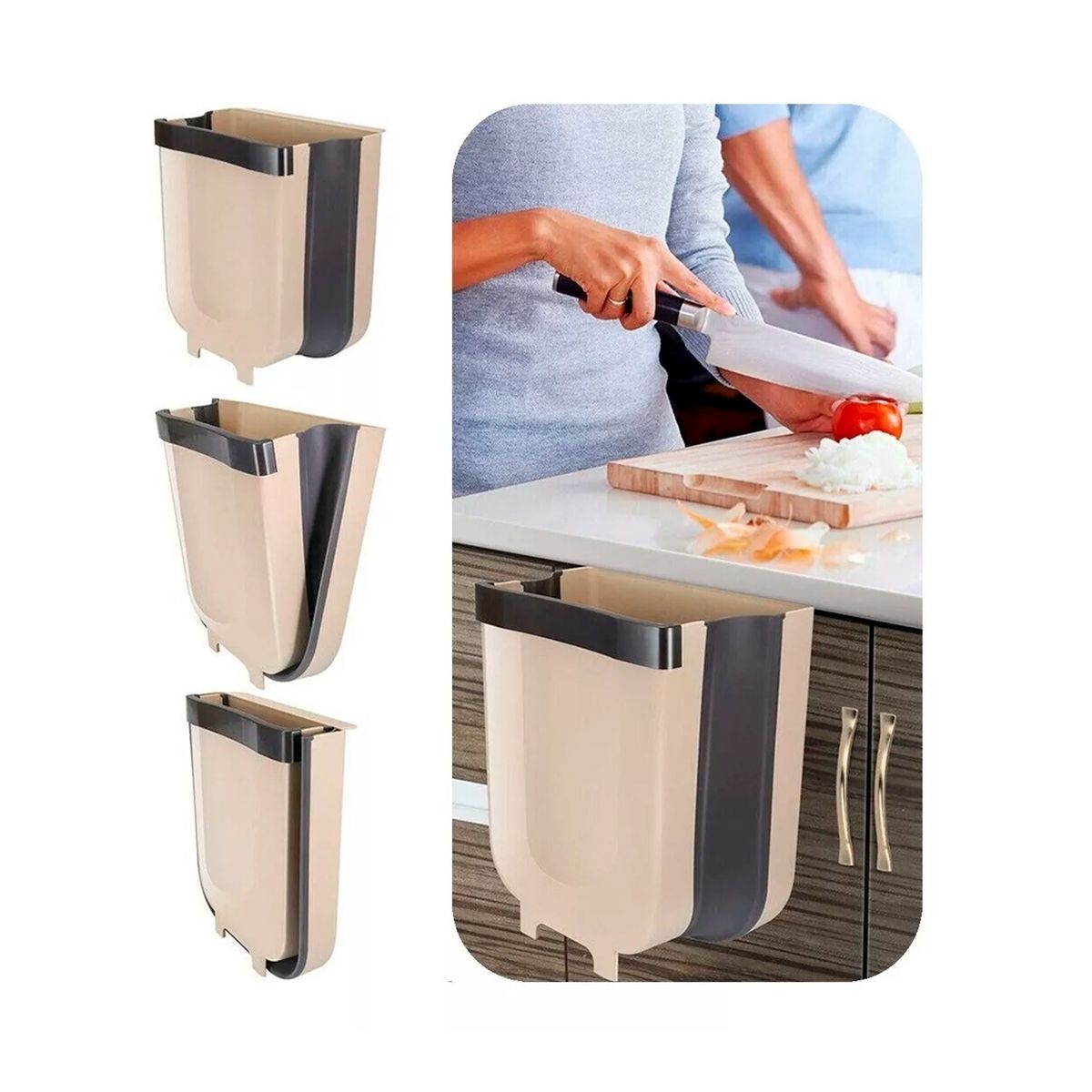 GENERICO - Basurero Plegable Ergonómico Para Puerta De Cocina