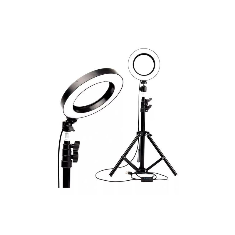 GENERICO - Anillo Aro Luz Led De 26 Cm Y Trípode Ajustable