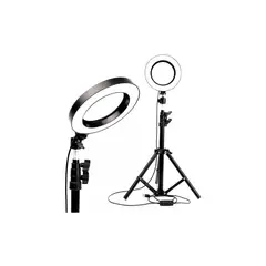 GENERICO - Anillo Aro Luz Led De 26 Cm Y Trípode Ajustable