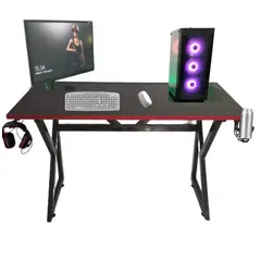 GENERICO - Escritorio Gamer K ROJO 130 CM LUZ LED patas de fierro