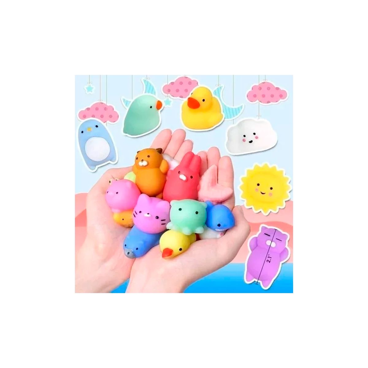 GENERICO - Kit 50 Pcs Mini Mochi Sensorial Anti Stress Squeeze