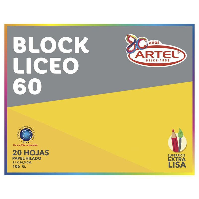 ARTEL - Block Liceo 60 20 Hojas Artel