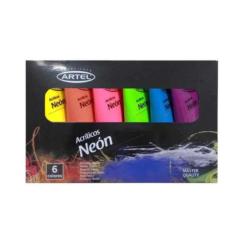 ARTEL - Set Pint.Acrilica fluor/neon 6 col x 22