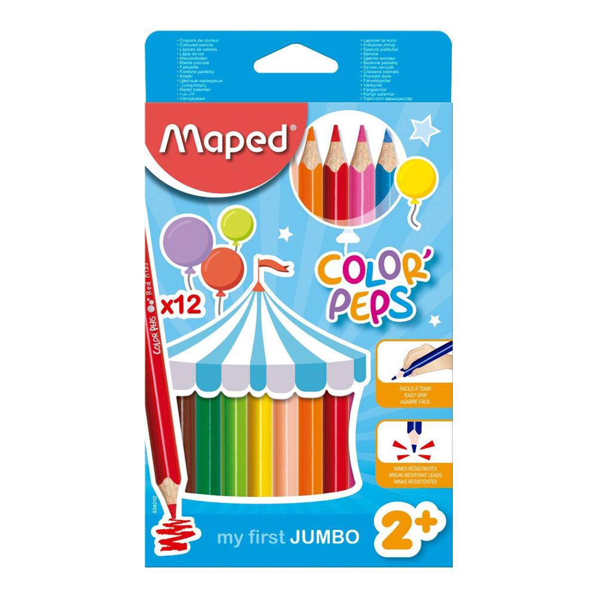 MAPED - Estuche 12 Lápices de Colores Maxi Maped