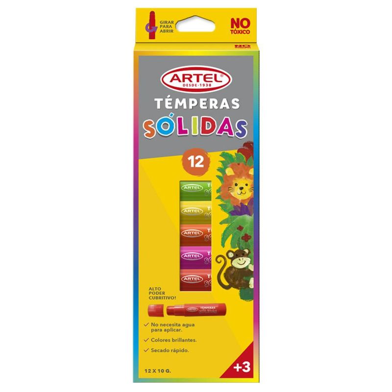 ARTEL - TÃ©mpera SÃ³lida 12 Colores Artel