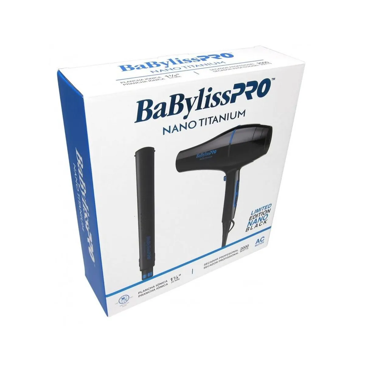 BABYLISS PRO - Kit Combo BabylissPro Plancha Iónica 4091 + Secador Nano