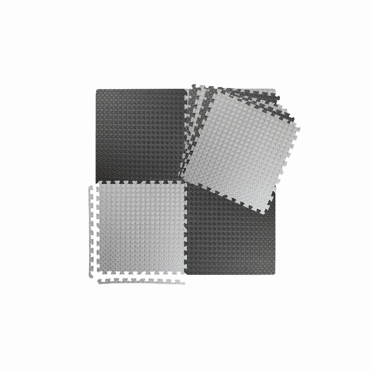 LUMAX - Tatami Profesional 1mx1m Goma Eva Negro y Gris