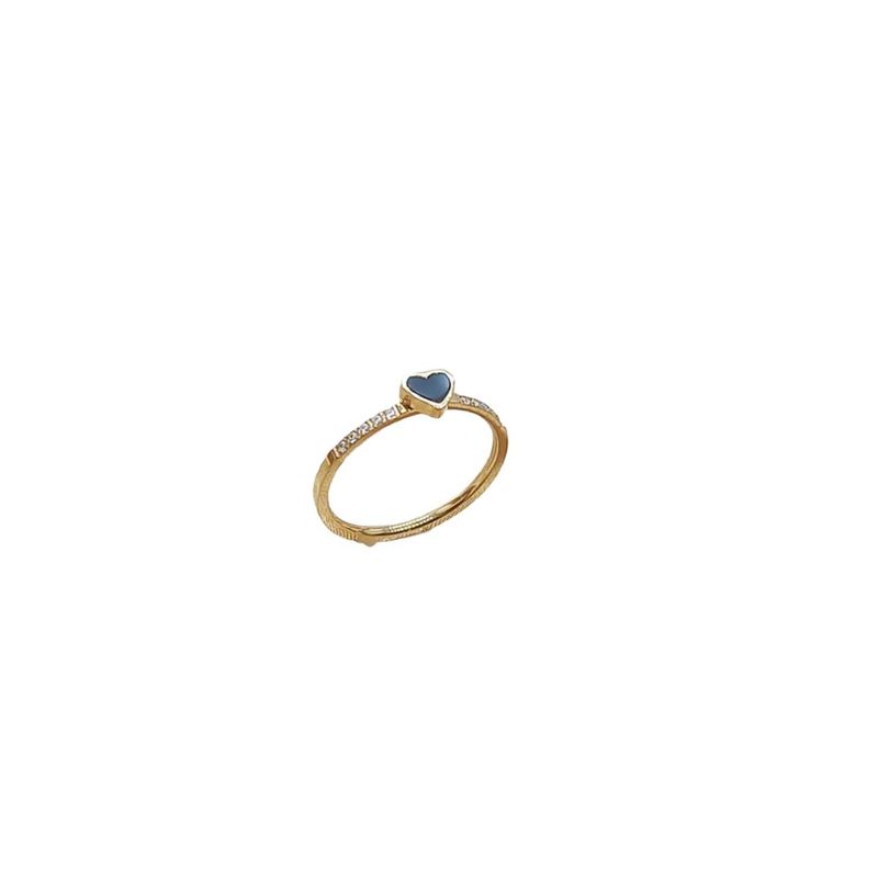 GENERICO - Anillo Black Heart Acero