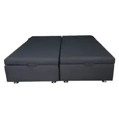MUEBLERIA LATINA - CAMA 1.9M ABATIBLE BAUL FUNCIONAL LINO MARENGO 2 PLAZAS DIVIDIDA
